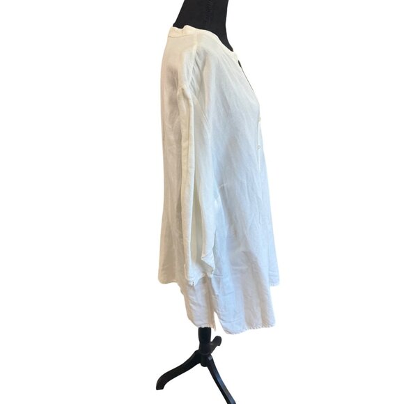 Lane Bryant Linen White Button Shirt Dress Relaxed Minimalist Lagenlook 26/28 - Picture 5 of 10